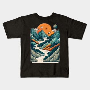 painting of moutains Kids T-Shirt